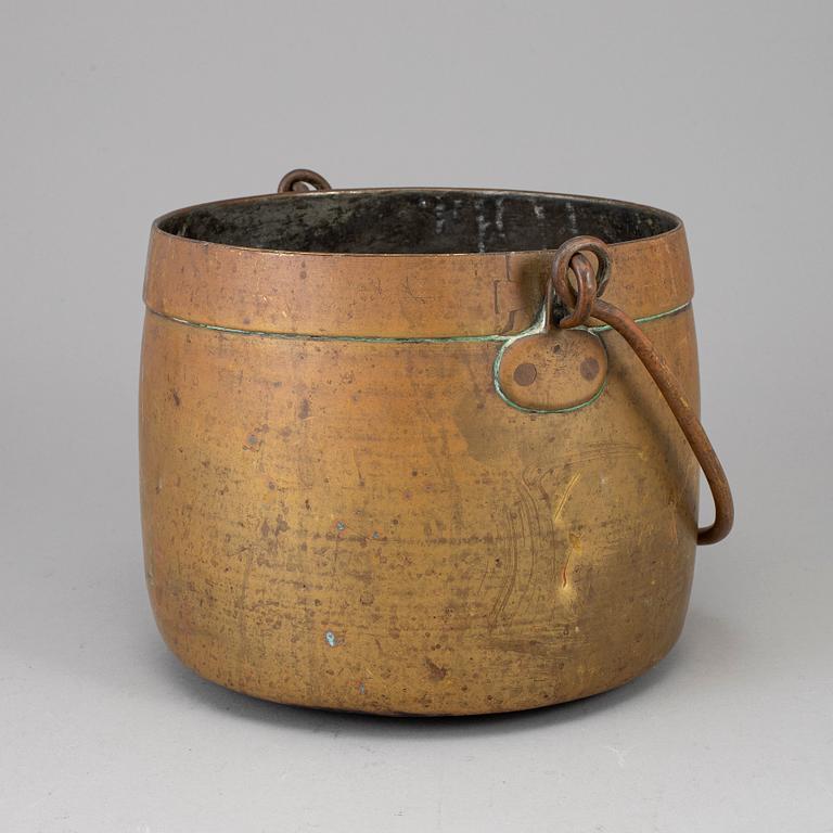 A 19th century brass bucket.