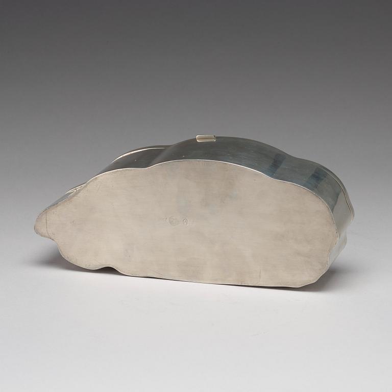 Estrid Ericson, a pewter and agate casket, Stockholm 1975.