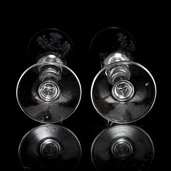 SNAPSGLAS, 10 st, "Gustav III", Reijmyre Glasbruk.
