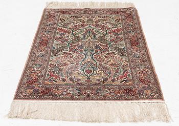 Rug, Hereke design, silk, approx. 122 x 77 cm.