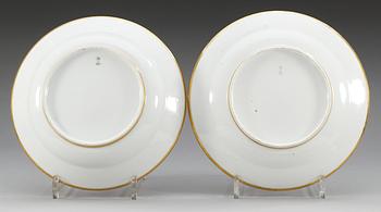 A set of two Russian plates, Imperial porcelain manufactory, period of Alexander II (1855-1881).