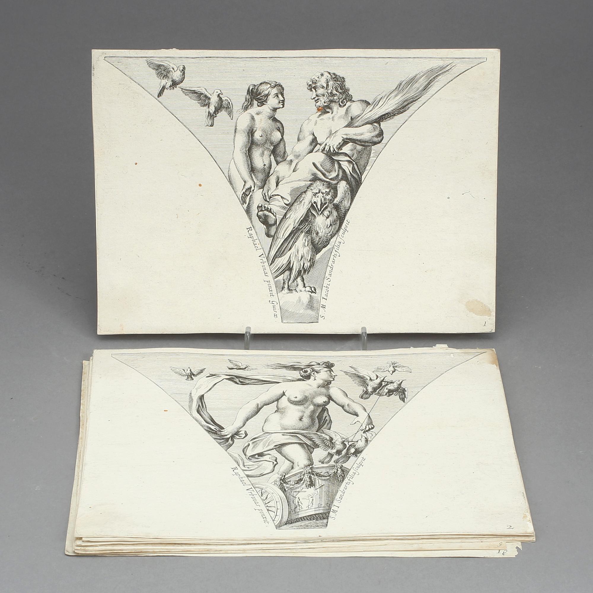 RAFAEL, efter, 1700, parti kopparstick, 10 st.