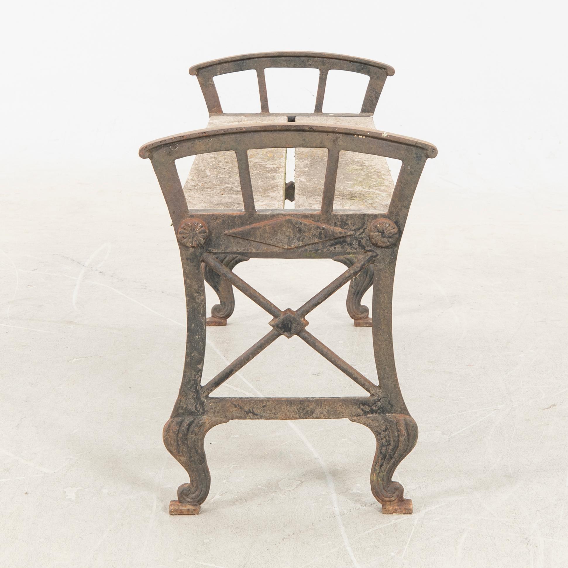 Folke Bensow, trädgårdsbänk, "Parkbänk no 2", Näfveqvarns Bruk.