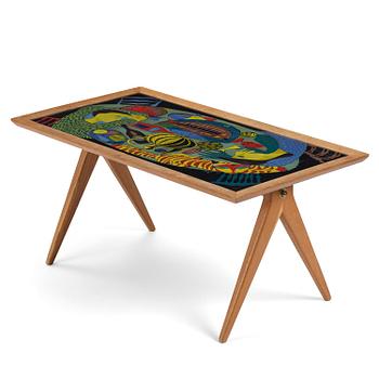 100A. Stig Lindberg, & David Rosén, a coffee table from the Triva series, Gustavsberg, with base by Nordiska Kompaniet, 1952.