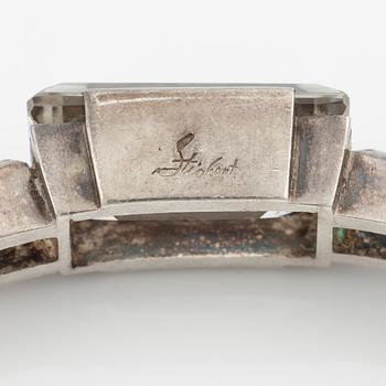 Armband silver med trappslipad bergkristall, Stigbert.