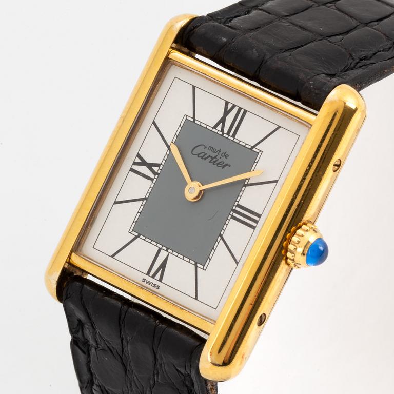 must de CARTIER, Tank, armbandsur, 23 x 23,5 (30,5) mm.