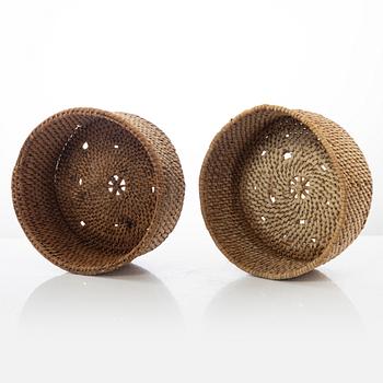 Root baskets, 4 pcs, folk art, 19th century.