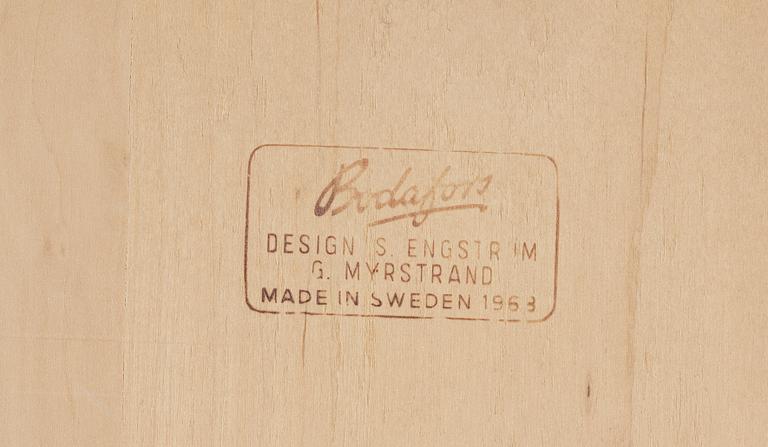 NATTDUKSBORD, ett par, Design S Engström & G. Myrstrand, Bodafors, dat 1968.