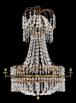 A late Gustavian circa 1800 six-light chandelier.