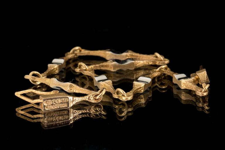 ARMBAND, 14K och platina, "Arabesque", Björn Weckström, Lapponia, 1994, vikt ca 4g.