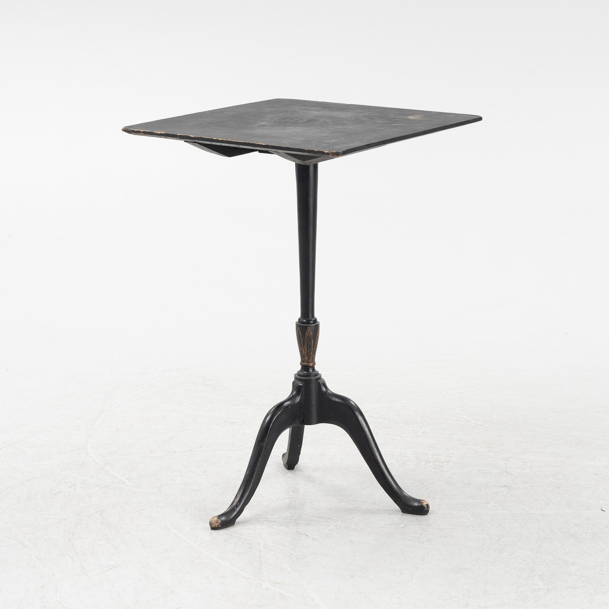 A Swedish tilt top table, from Nils Asplind's workshop signed and dated 1814.