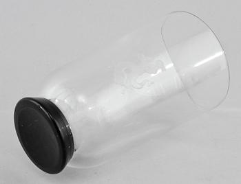 KARAFF samt GROGGLAS, 3 st, glas, Orrefors, 1933.