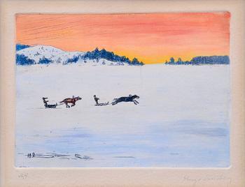 Hugo Simberg, "RACING ON THE ICE.".