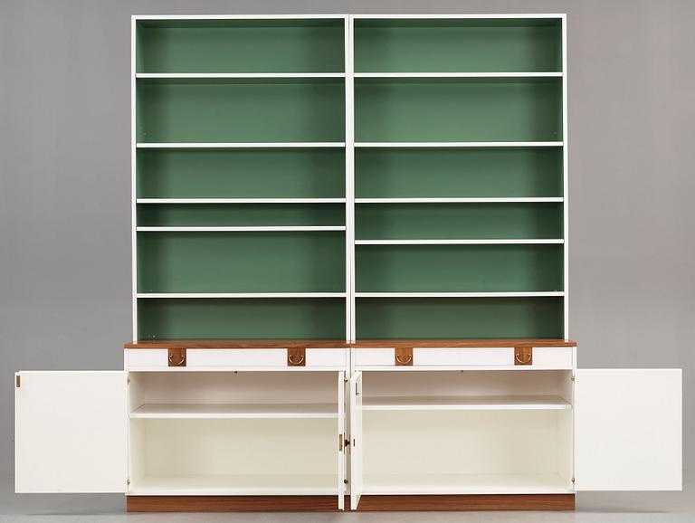 Josef Frank, two sections of bookshelves, Svenskt Tenn, model 2255, post 1985.