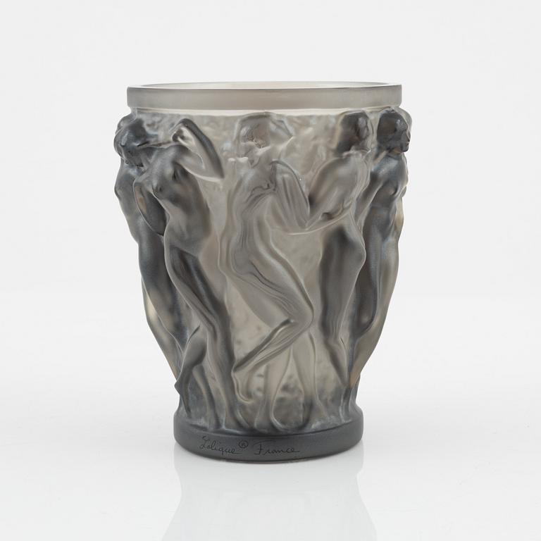 René Lalique, a glass vase, 'Bacchantes', France, signed.