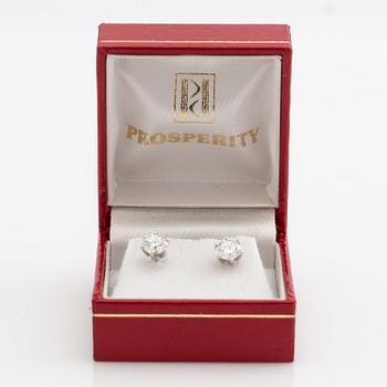 Earrings, a pair, 18K white gold with brilliant-cut diamonds.