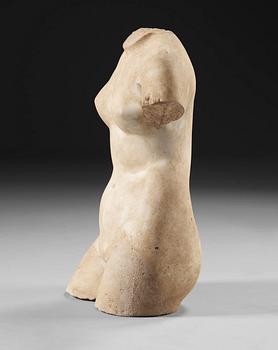 A torso, after the Antique, representing Aphrodite Anadyomene. Probably 19/20th Century.