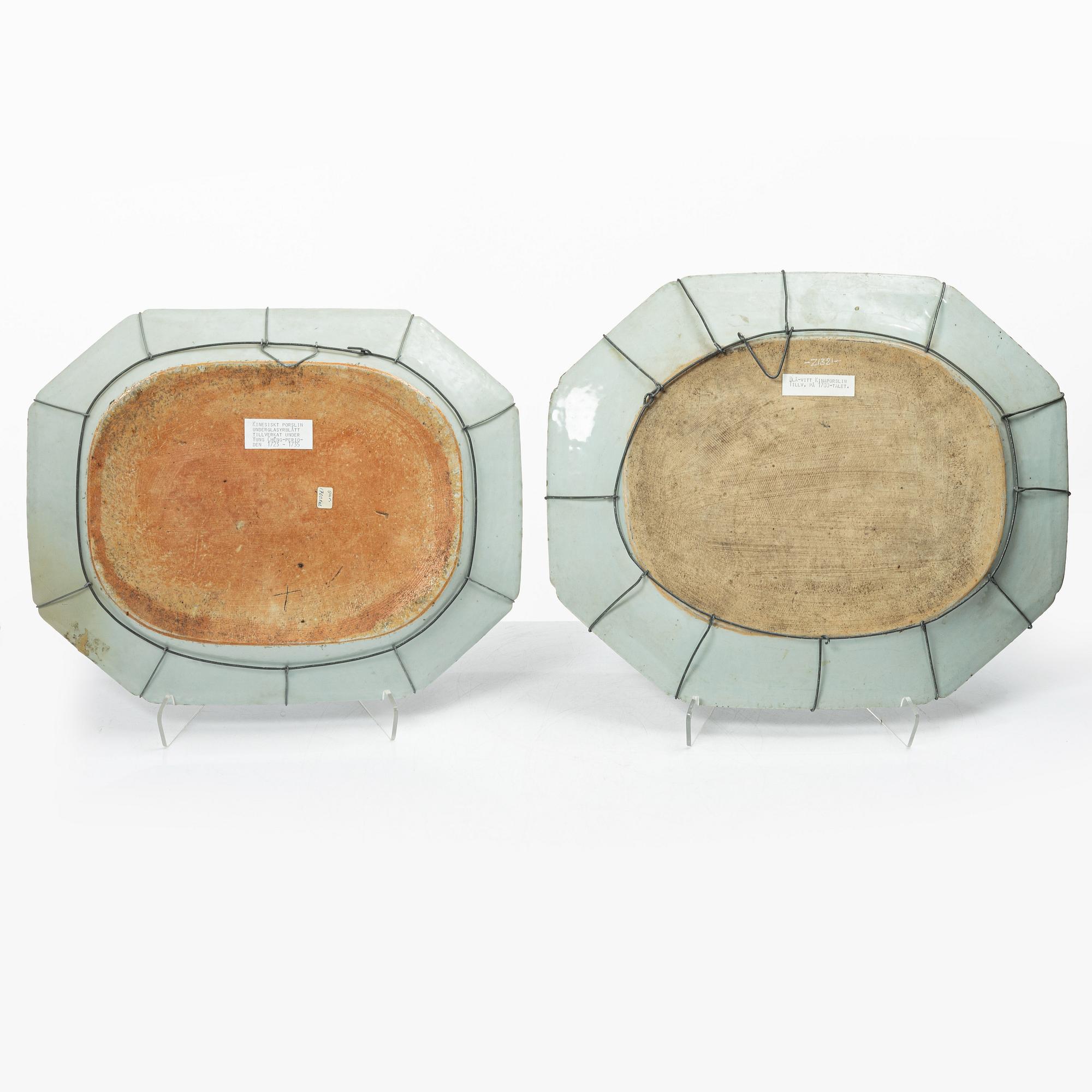 Two blue and white serving dishes, China, Qianlong (1736-95).