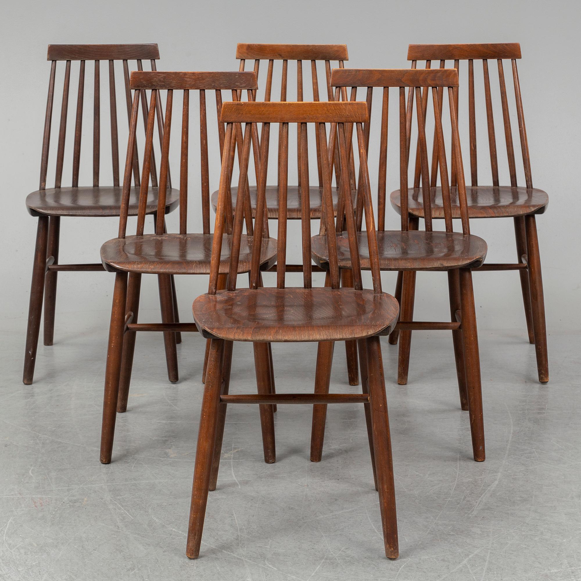 A set of 6 'Preben' chairs from IKEA.