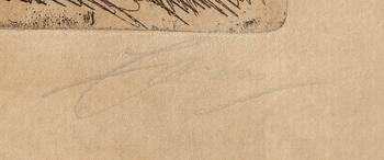 ANDERS ZORN, etsning, monogramsignerad och daterad 1907 i plåten, samt blyertssignerad.