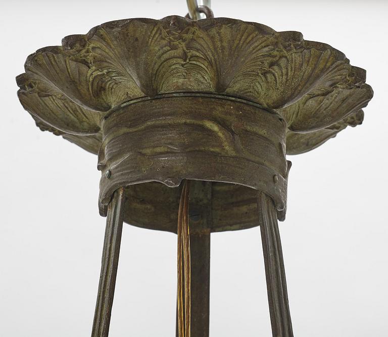 Taklampa, brons, Jugend, Böhlmarks lampfabrik 1907-24.