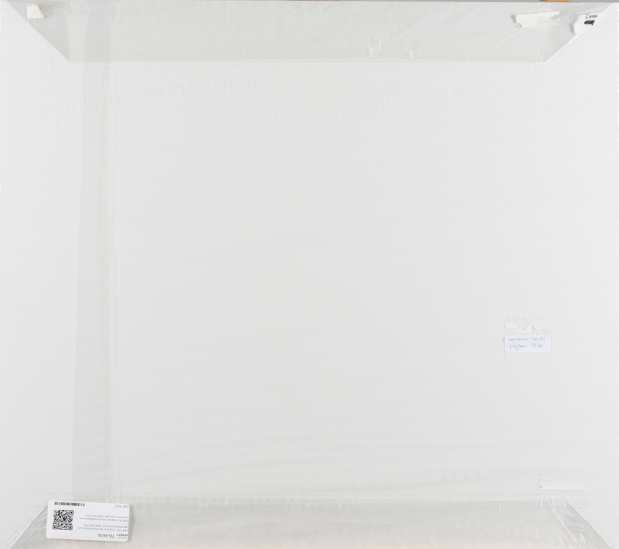 A MAP, (Ingriae) Ryssland/Balticum, Homanns arvingar, daterad 1734.