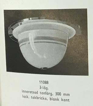 Harald Notini, a pair of ceiling lamps, variant of model "10148", Arvid Böhlmarks Lampfabrik, Stockholm, 1930s.