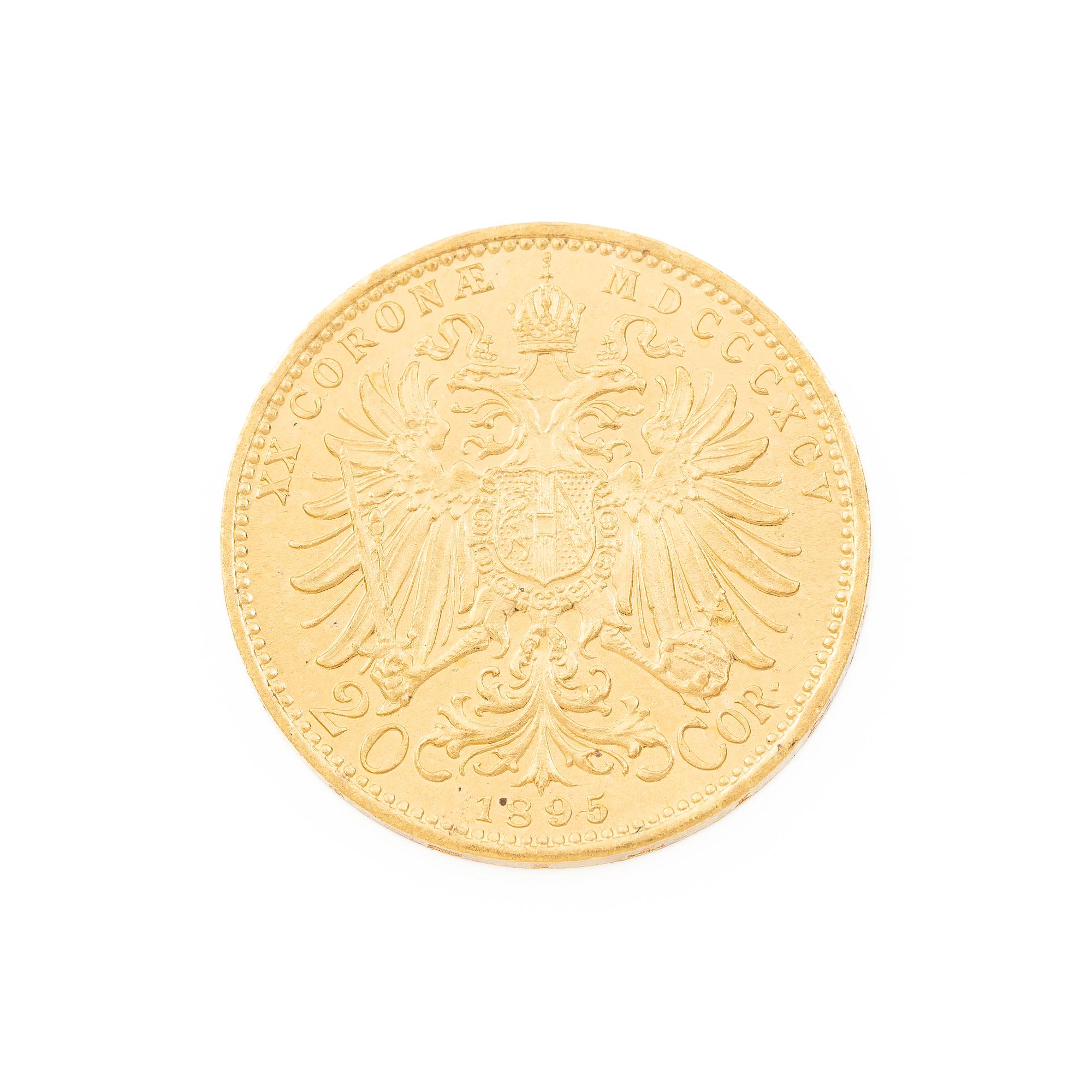 Gold coin, Austria-Hungary, 20 Corona, 1895.
