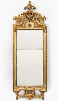 A Gustavian giltwood mirror by J. Åkerblad (master in Stockholm 1758-99).