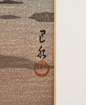 Kawase Hasui, efter, färgträsnitt, Japan, 1900-tal.