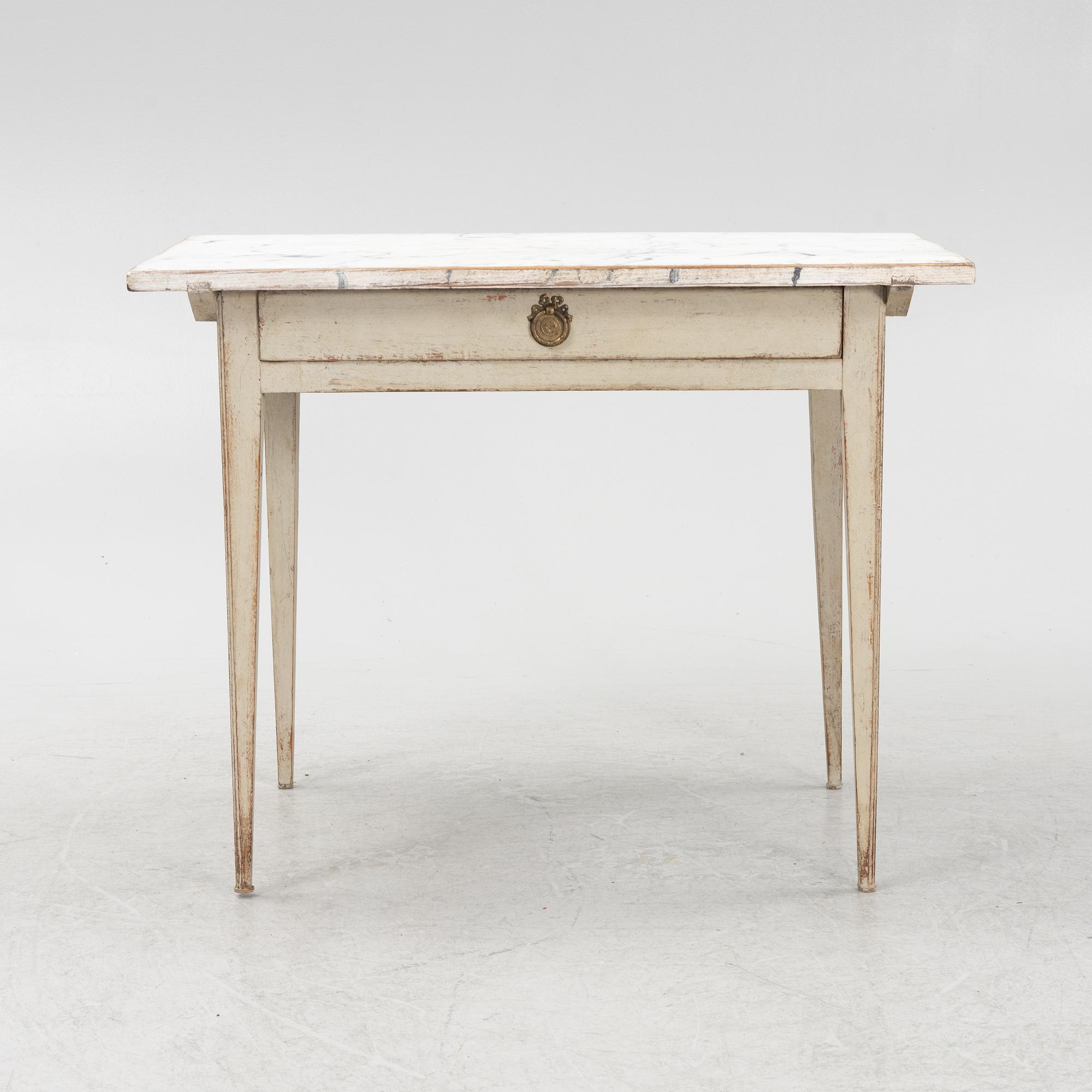 A painted Gustavian table, 19th Century.