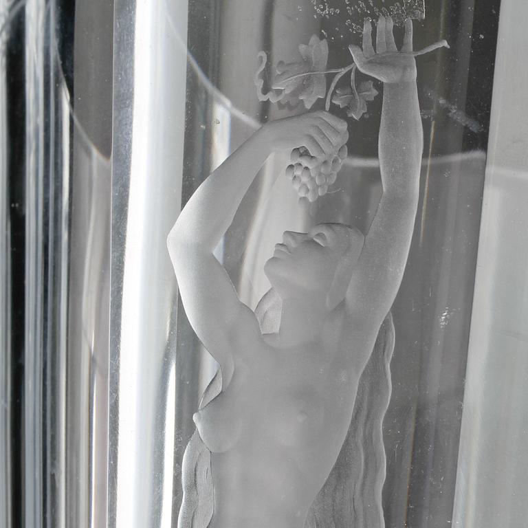 VAS, glas, Simon Gate, Orrefors, 1900-talets första hälft.