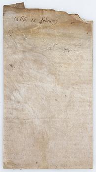 PERGAMENTDOKUMENT, daterat 15 februari 1466 resp 1481-82.
