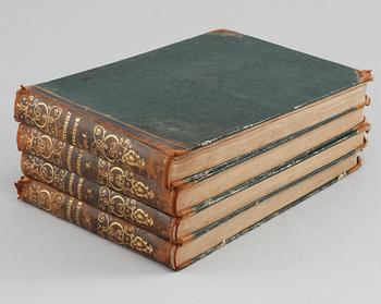 BÖCKER, 4 delar, "Pittoreskt universum eller taflor ur hela den kända verlden...", Stockholm 1838-1841.