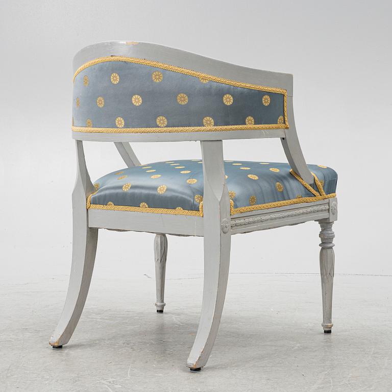 A late Gustavian style armchair, early 20th Century.