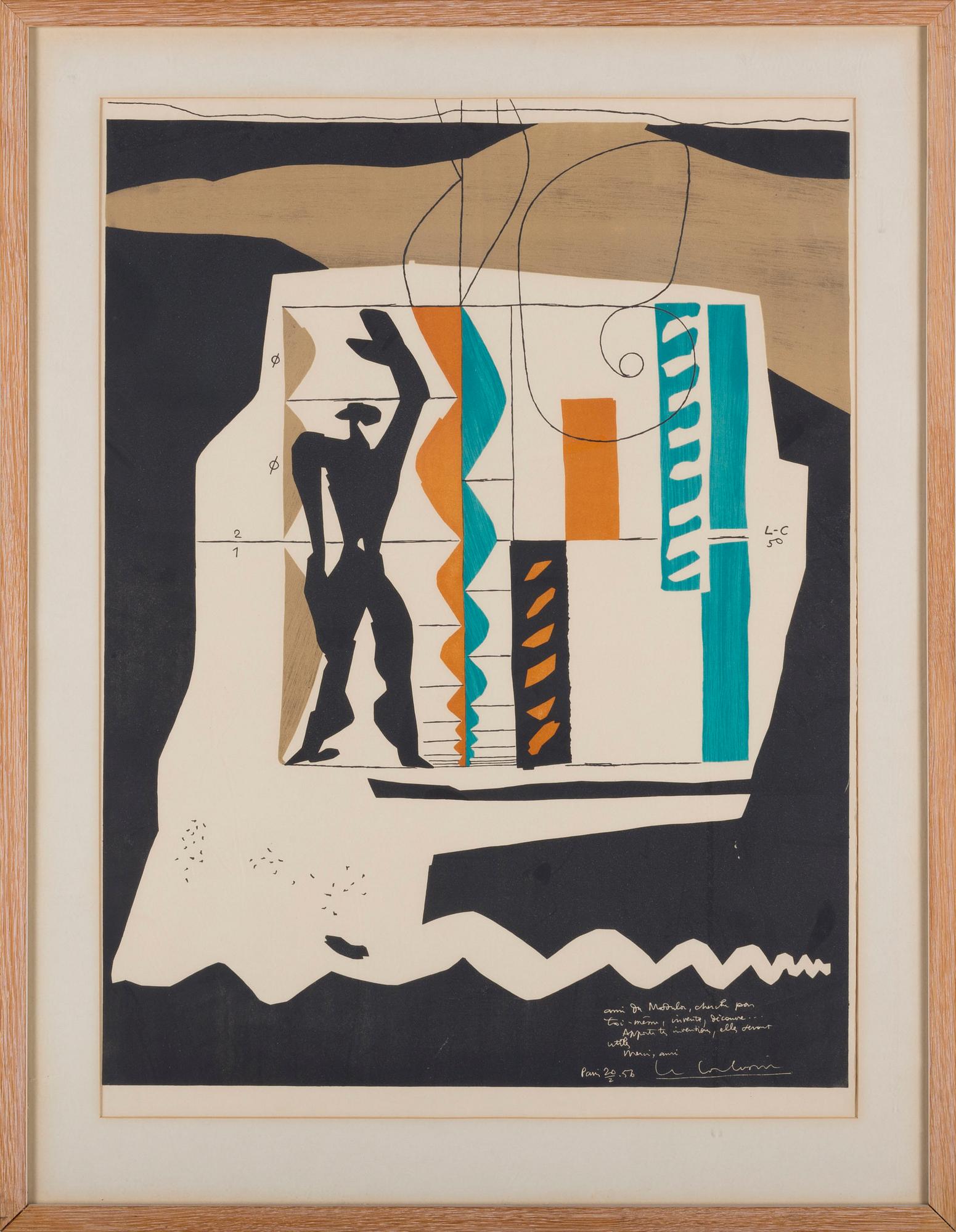 LE CORBUSIER, lithograph ion colours, printed signature and dated -56.