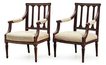 462. A pair of late Gustavian armchairs, by C. J. Wadström.