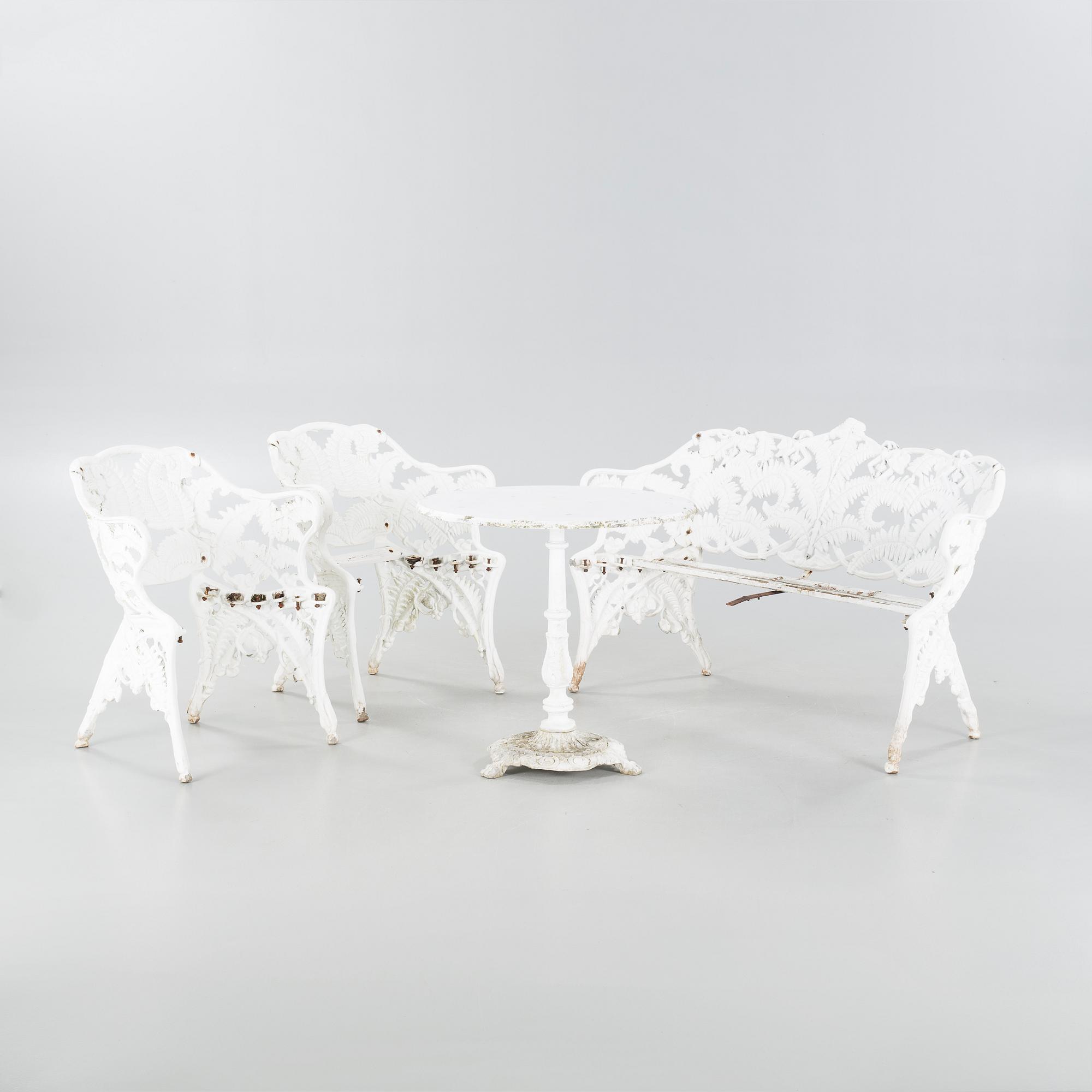 TRÄDGÅRDSGRUPP, 4 delar, mestadels Melins, Anderstorp, 1900-talets slut.