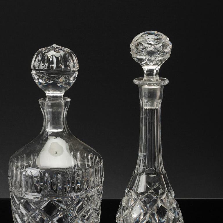 KARAFFER, 4 st, glas, 1900-tal,