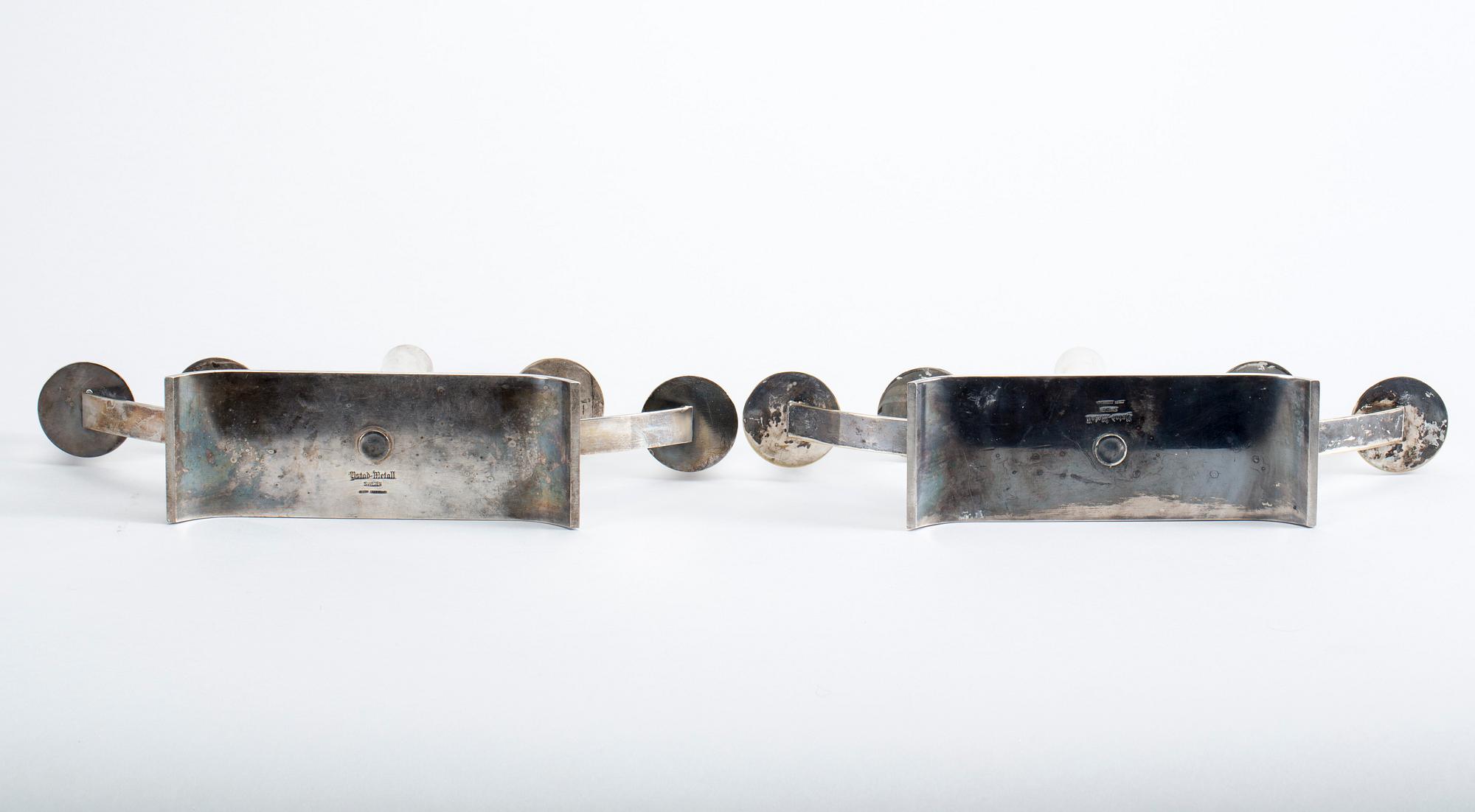 KANDELABRAR, ett par, nysilver, Ystad Metall.