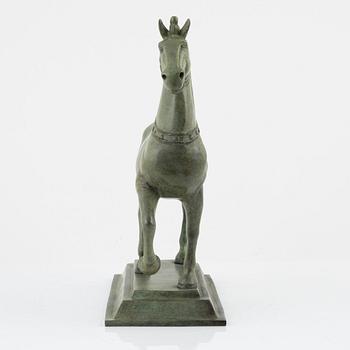 A patinated bronze sculpture after the Horses of Saint Mark.