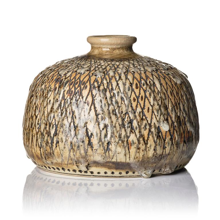 Anders Bruno Liljefors, a stoneware vase, Gustavsberg Studio 1952.