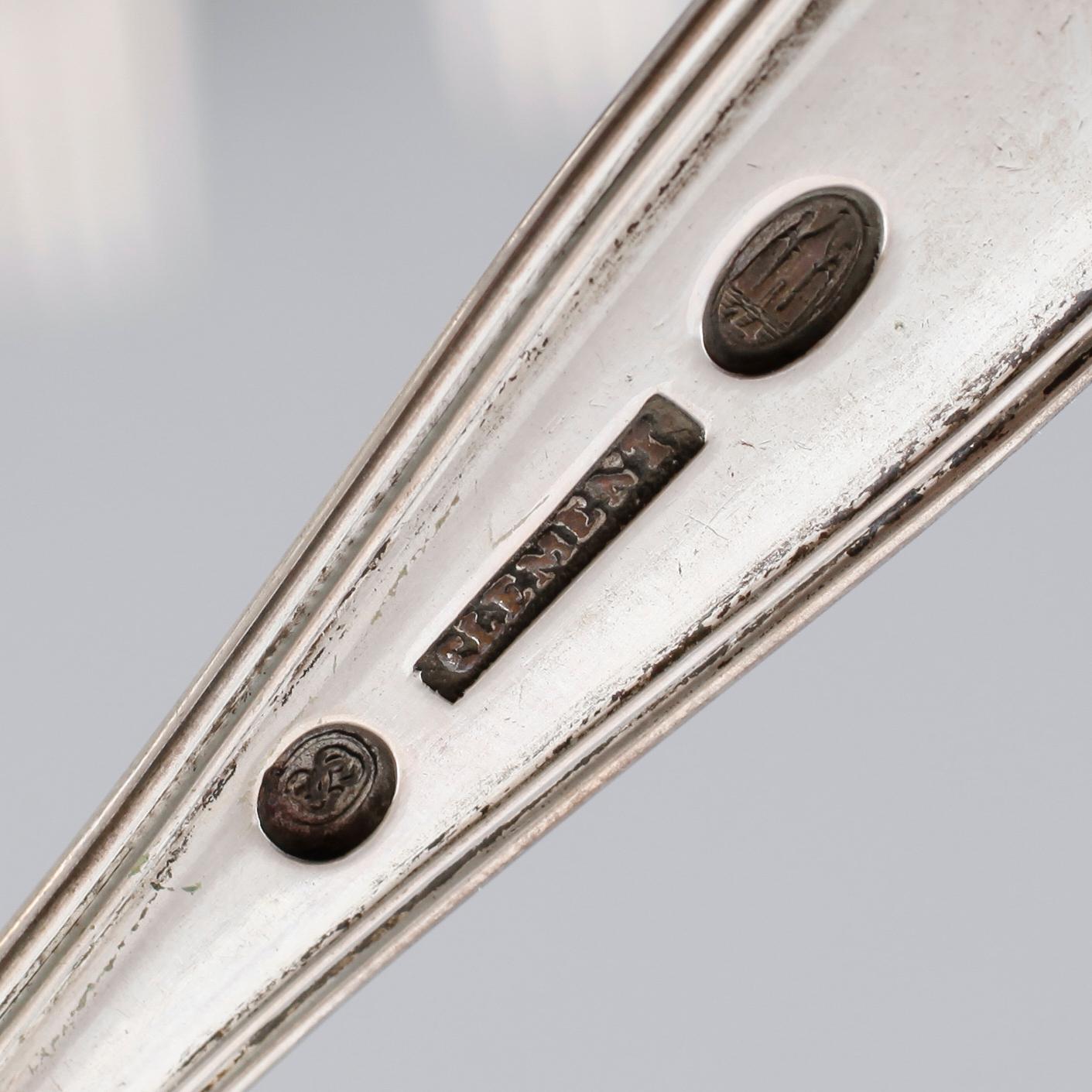 BESTICK, 14 snarlika delar, silver, Danmark, 1940-70-tal. Vikt ca 790 gram.