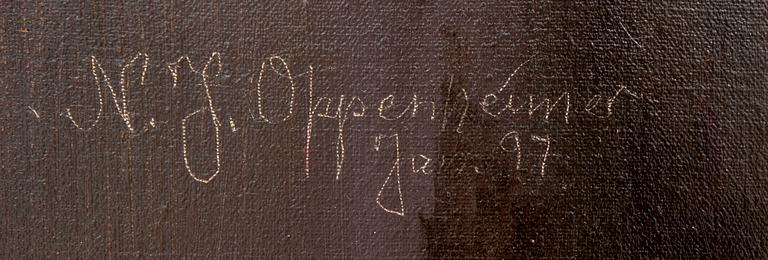 Johnny Oppenheimer, oil on canvas, signed and dated 97.