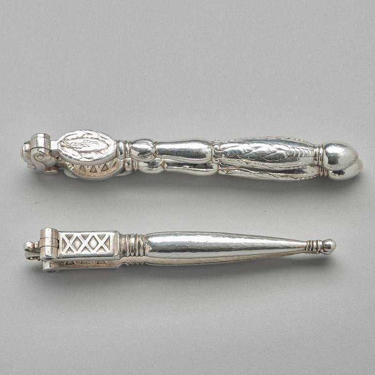 Georg Jensen, OCH JOHAN ROHDE, nötknäppare, 2 st, Firma Georg Jensen, Köpenhamn 1919-27, 830/1000.