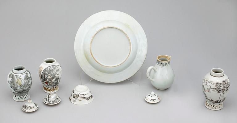 SERVISDELAR, 6 st, kompaniporslin. Qing dynastin, Qianlong (1736-95).