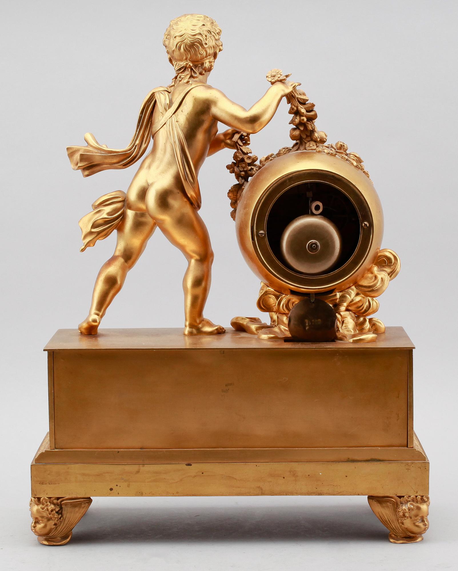 BORDSPENDYL, förgylld brons, Frankrike, 1800-talets andra hälft.