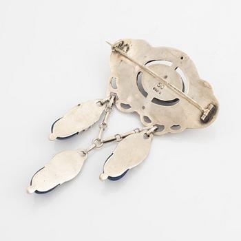 Brooch, Evald Nielsen for  S. L. Jacobsen, silver, jugend.