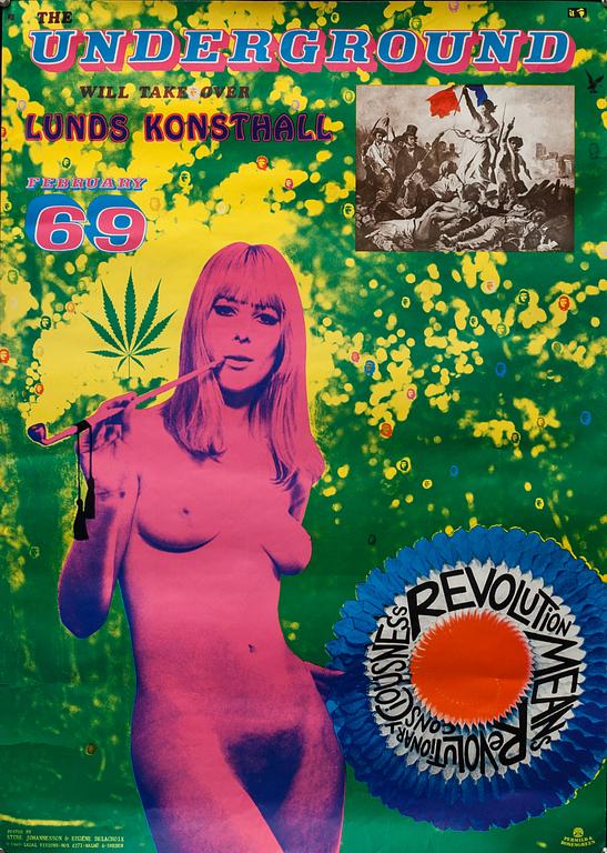 STURE JOHANNESSON, utställningsaffisch, färgoffset, 1969.