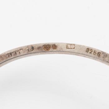 Lars Arby, five arm rings, sterling silver, Gothenburg 1963, 1966 and 1967.